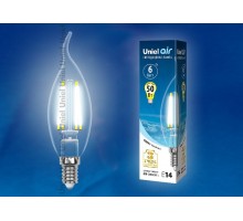 Лампа светодиодная Uniel Air E14 6Вт 4000K LED-CW35-6W/NW/E14/CL GLA01TR картон