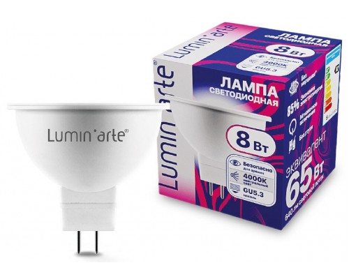 Лампа светодиодная Luminarte  GU5.3 8Вт 4000K LSTD-MR16-8W4KGU5.3