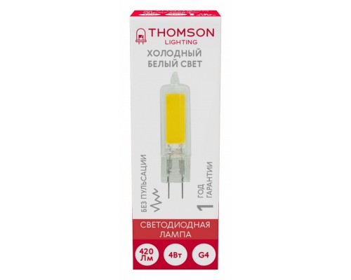 Лампа светодиодная Thomson G4 COB G4 4Вт 6500K TH-B4219 Лампа светодиодная Thomson G4 COB G4 4Вт 6500K TH-B4219