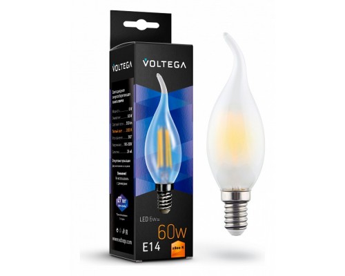 Лампа светодиодная Voltega Crystal E14 6Вт 2800K Лампа светодиодная Voltega Crystal E14 6Вт 2800K