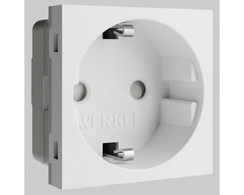 Розетка с заземлением и со шторкой модульная Werkel белый a069368