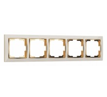 Рамка на 5 постов Werkel Snabb (слоновая кость/золото) W0051932