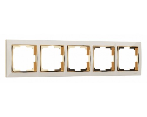 Рамка на 5 постов Werkel Snabb (слоновая кость/золото) W0051932