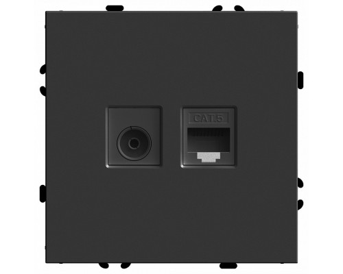ТВ-розетка и розетка Ethernet RJ-45 без рамки Stekker RST00-5106-05 49846 ТВ-розетка и розетка Ethernet RJ-45 без рамки Stekker RST00-5106-05 49846