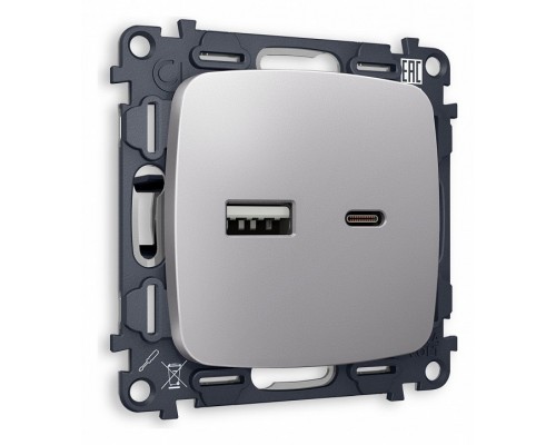 Розетка 2хUSB type A и C без рамки Ambrella Volt Quant MO511010