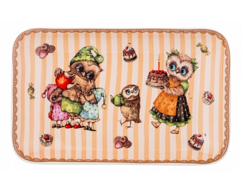 Блюдо декоративное (20.5x13 см) Совушки 359-721 Блюдо декоративное (20.5x13 см) Совушки 359-721