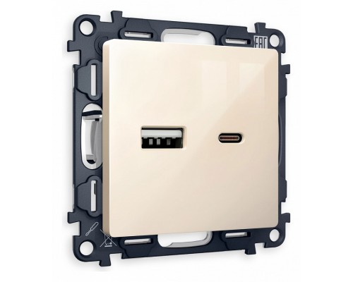 Розетка 2хUSB type A и C без рамки Ambrella Volt Quant MA311010