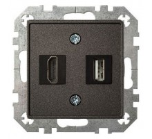 Розетка HDMI и розетка USB без рамки LIREGUS EPSILON 28-1131