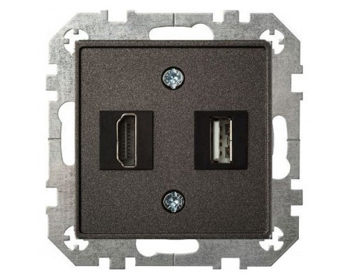Розетка HDMI и розетка USB без рамки LIREGUS EPSILON 28-1131