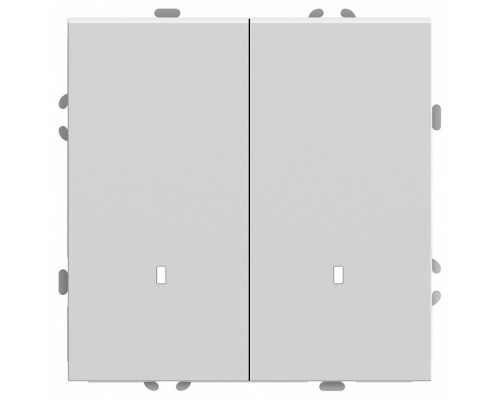 Выключатель двухклавишный с подсветкой без рамки Stekker RSW10-5102-01 49864