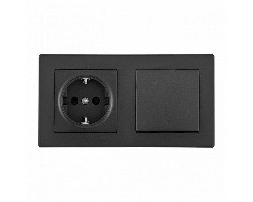 Блок с розеткой и выключателем Arte Milano SET06-2 SET06-2-30-1-40-1 black