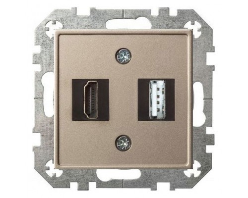 Розетка HDMI и розетка USB без рамки LIREGUS EPSILON 28-3243