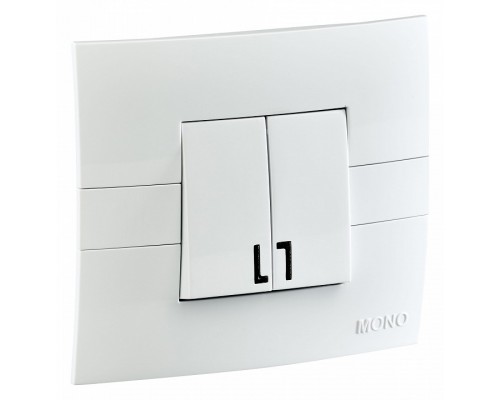 Выключатель двухклавишный с подсветкой Mono Electric Eсо 101-010101-103 Выключатель двухклавишный с подсветкой Mono Electric Eсо 101-010101-103