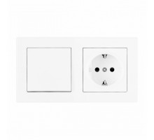 Блок с розеткой и выключателем Arte Milano SET06-2 SET06-2-30-1-40-1 White