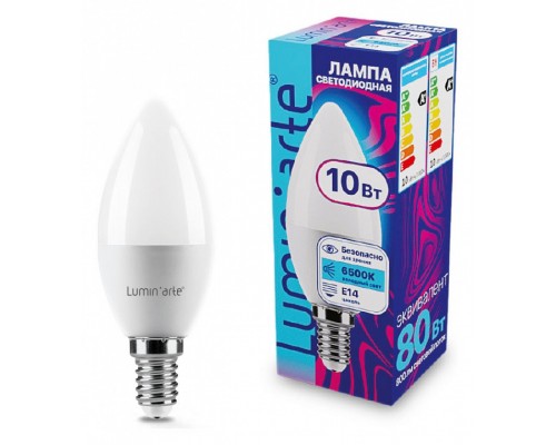 Лампа светодиодная Luminarte  E14 10Вт 6500K LSTD-C37-10W6KE14