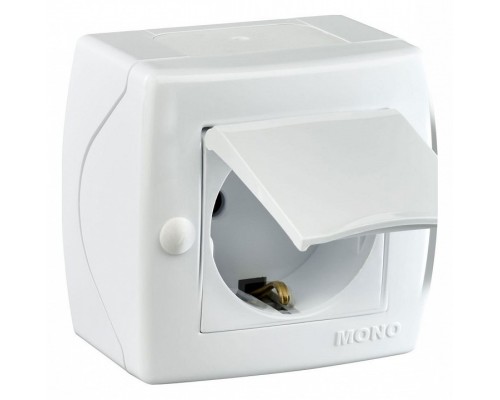 Розетка с заземлением с крышкой Mono Electric Octans IP20 104-010107-118 Розетка с заземлением с крышкой Mono Electric Octans IP20 104-010107-118