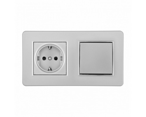 Блок с розеткой и выключателем Arte Milano SET16-2 SET16-2-40-1-30-1 silver Блок с розеткой и выключателем Arte Milano SET16-2 SET16-2-40-1-30-1 silver