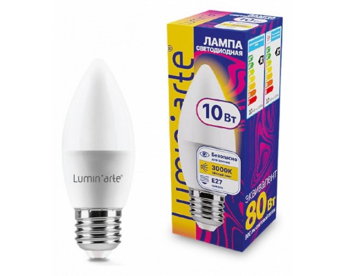 Лампа светодиодная Luminarte  E27 10Вт 3000K LSTD-C37-10W3KE27
