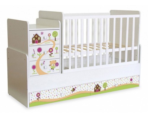 Кровать-трансформер Polini kids Simple 1100 с комодом Кровать-трансформер Polini kids Simple 1100 с комодом