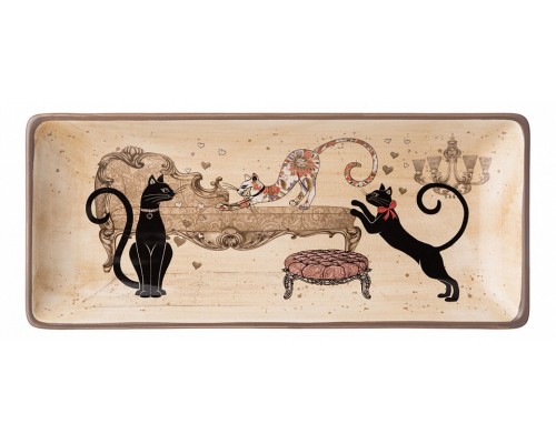 Блюдо декоративное (28x12x3 см) Парижские коты 358-1740 Блюдо декоративное (28x12x3 см) Парижские коты 358-1740