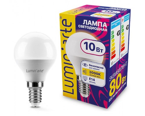 Лампа светодиодная Luminarte  E14 10Вт 3000K LSTD-G45-10W3KE14