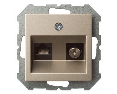 ТВ-розетка и розетка Ethernet RJ-45 без рамки LIREGUS EPSILON 28-315