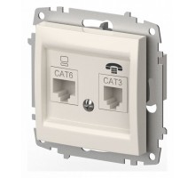 Розетка двойная RJ-12 и Ethernet RJ-45, без рамки Elbi Eleсtriс Zena Vega 609-010200-249