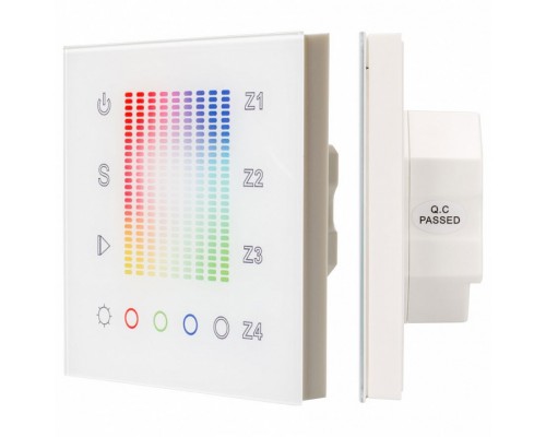 Панель-регулятора цвета RGBW сенсорная встраиваемая Arlight Sens SR-2831AC-RF-IN White (220V, RGB, 4зоны)