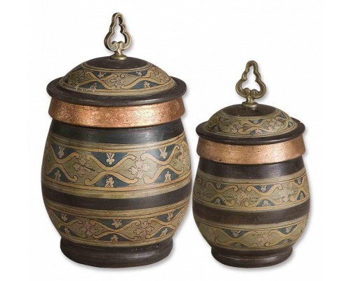 Набор из 2 банок декоративных Cena 19134 Набор из 2 банок декоративных Cena 19134