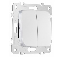 Выключатель проходной двухклавишный без рамки Arte Milano 205 205.32-2.silver
