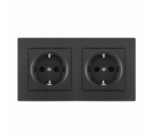 Розетка с заземлением и со шторкой Arte Milano SET06-2 SET06-2-40-1x2 black