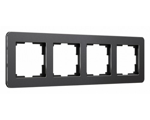 Рамка на 4 поста Werkel Platinum (черный алюминий) W0042608