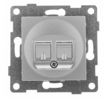 Розетка двойная RJ-12 и Ethernet RJ-45, без рамки Gusi Electric BRAVO С10КТ-004