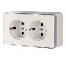 Розетка двойная с заземлением Werkel слоновая кость WL15-02-03