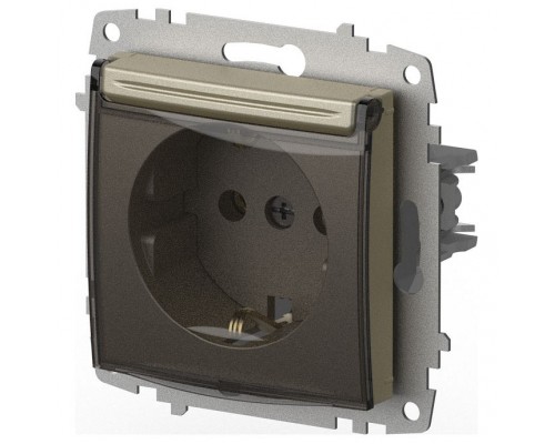 Розетка с заземлением с крышкой, без рамки Elbi Eleсtriс Zena Vega 609-011400-218