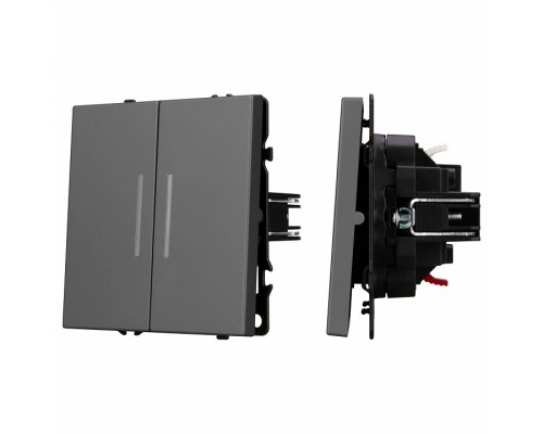Выключатель двухклавишный без рамки Arlight SWT 054266 Выключатель двухклавишный без рамки Arlight SWT 054266