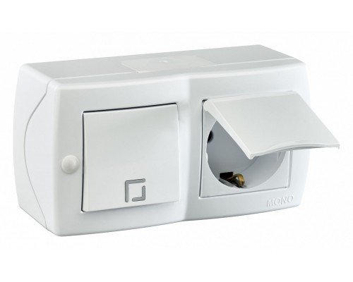 Блок с розеткой и выключателем Mono Electric Octans IP20 104-010101-183 Блок с розеткой и выключателем Mono Electric Octans IP20 104-010101-183