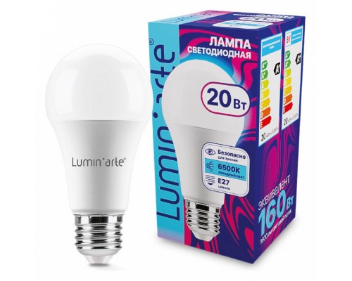 Лампа светодиодная Luminarte E27 20Вт 6500K LSTD-A60-20W6KE27 Лампа светодиодная Luminarte E27 20Вт 6500K LSTD-A60-20W6KE27