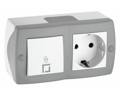 Блок с розеткой и выключателем Mono Electric Octans IP20 104-020001-186 Блок с розеткой и выключателем Mono Electric Octans IP20 104-020001-186