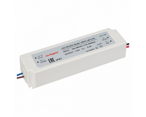 Блок питания Arlight ARPV-LV12100-A (12V, 8.3A, 100W) Блок питания Arlight ARPV-LV12100-A (12V, 8.3A, 100W)