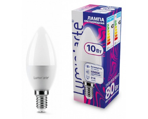 Лампа светодиодная Luminarte  E14 10Вт 4000K LSTD-C37-10W4KE14