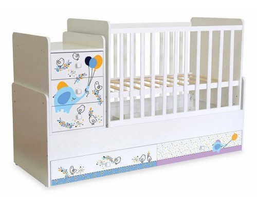 Кровать-трансформер Polini kids Simple 1100 с комодом Кровать-трансформер Polini kids Simple 1100 с комодом