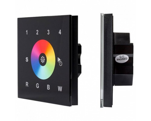 Панель-регулятора цвета RGBW сенсорная встраиваемая Arlight Sens SR-2820AC-RF-IN Black (220V, RGBW, 4зоны) Панель-регулятора цвета RGBW сенсорная встраиваемая Arlight Sens SR-2820AC-RF-IN Black (220V, RGBW, 4зоны)