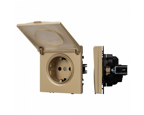 Розетка влагозащищенная с заземлением с крышкой, без рамки Arlight SCT 054282 Розетка влагозащищенная с заземлением с крышкой, без рамки Arlight SCT 054282
