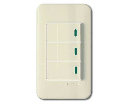 Выключатель трехклавишный с подсветкой Imex 70 Wide Ivory WSN 0426