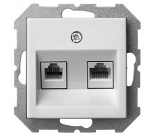 Розетка двойная RJ-11 и Ethernet RJ-45, без рамки LIREGUS EPSILON 28-034