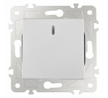 Выключатель проходной одноклавишный с подсветкой без рамки Arte Milano 203 203.33-1.silver