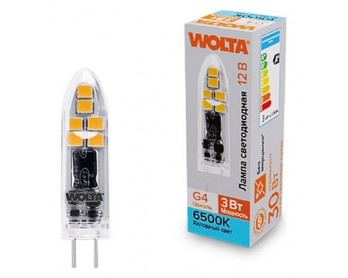 Лампа светодиодная Wolta G4 3Вт 6500K WSTD-JC-12V3W6KG4-P Лампа светодиодная Wolta G4 3Вт 6500K WSTD-JC-12V3W6KG4-P