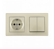 Блок с розеткой и выключателем Arte Milano SET06-2 SET06-2-30-2-40-1 shampan