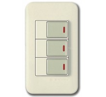 Выключатель трехклавишный Imex 70 Wide Delux Gold WSN 0126G